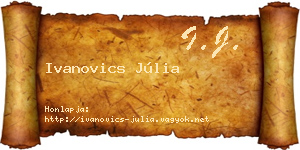Ivanovics Júlia névjegykártya